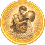 Aquarius zodiac medallion