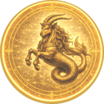 Capricorn zodiac medallion