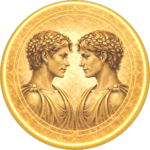 Gemini zodiac medallion