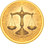 Libra zodiac medallion
