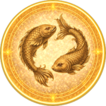 Pisces zodiac medallion