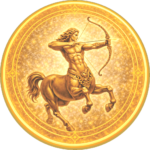 Sagittarius zodiac medallion